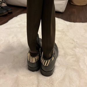 Olive STEVE MADDEN Leather Knee High Biker Boots Sz 6 PRISTINE!✨👢